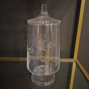 Vintage Princess House Etched Apothecary Jar